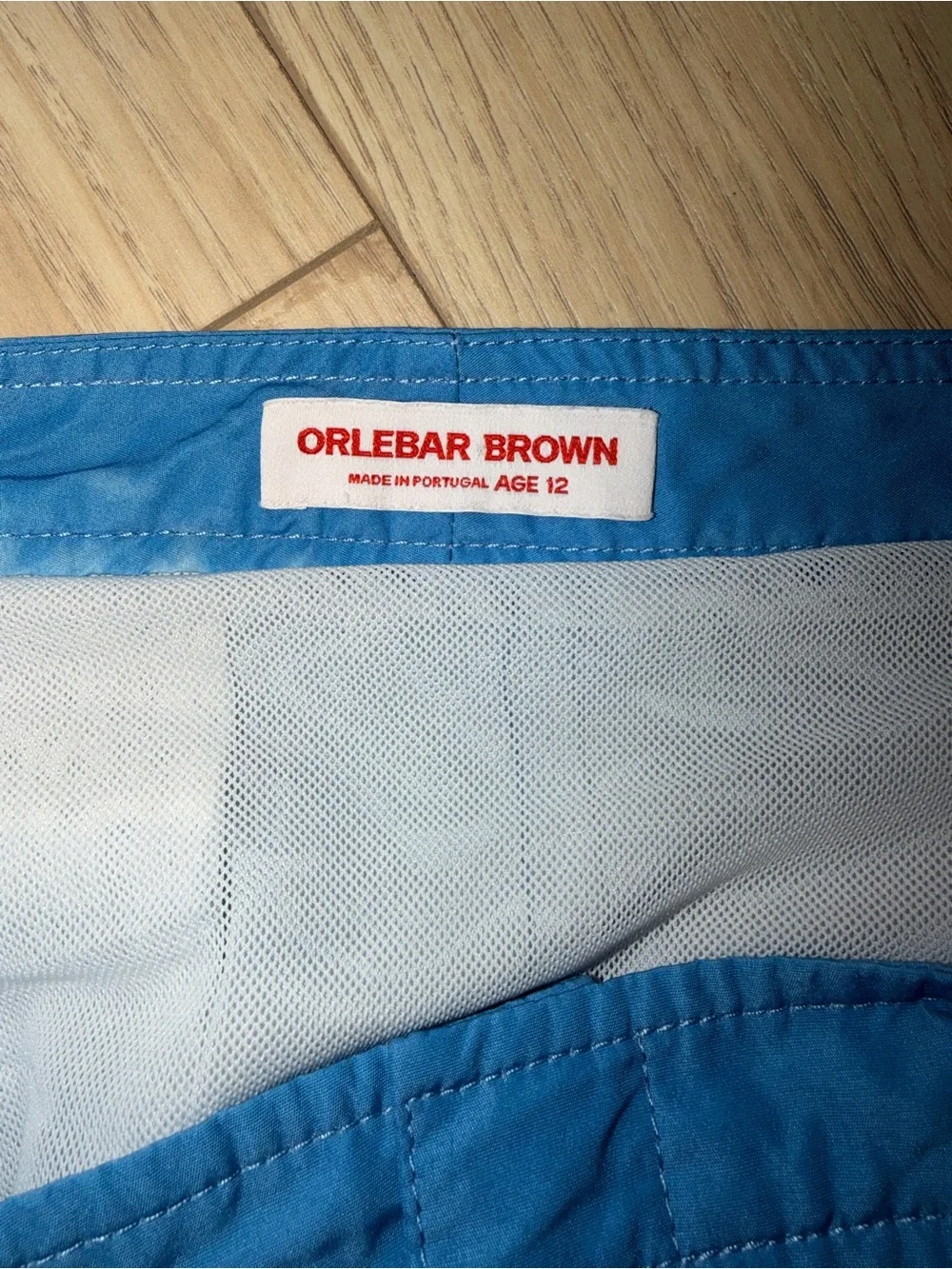 Orlebar Brown Russell Kids Blue Scenic Print Swim Trunks
